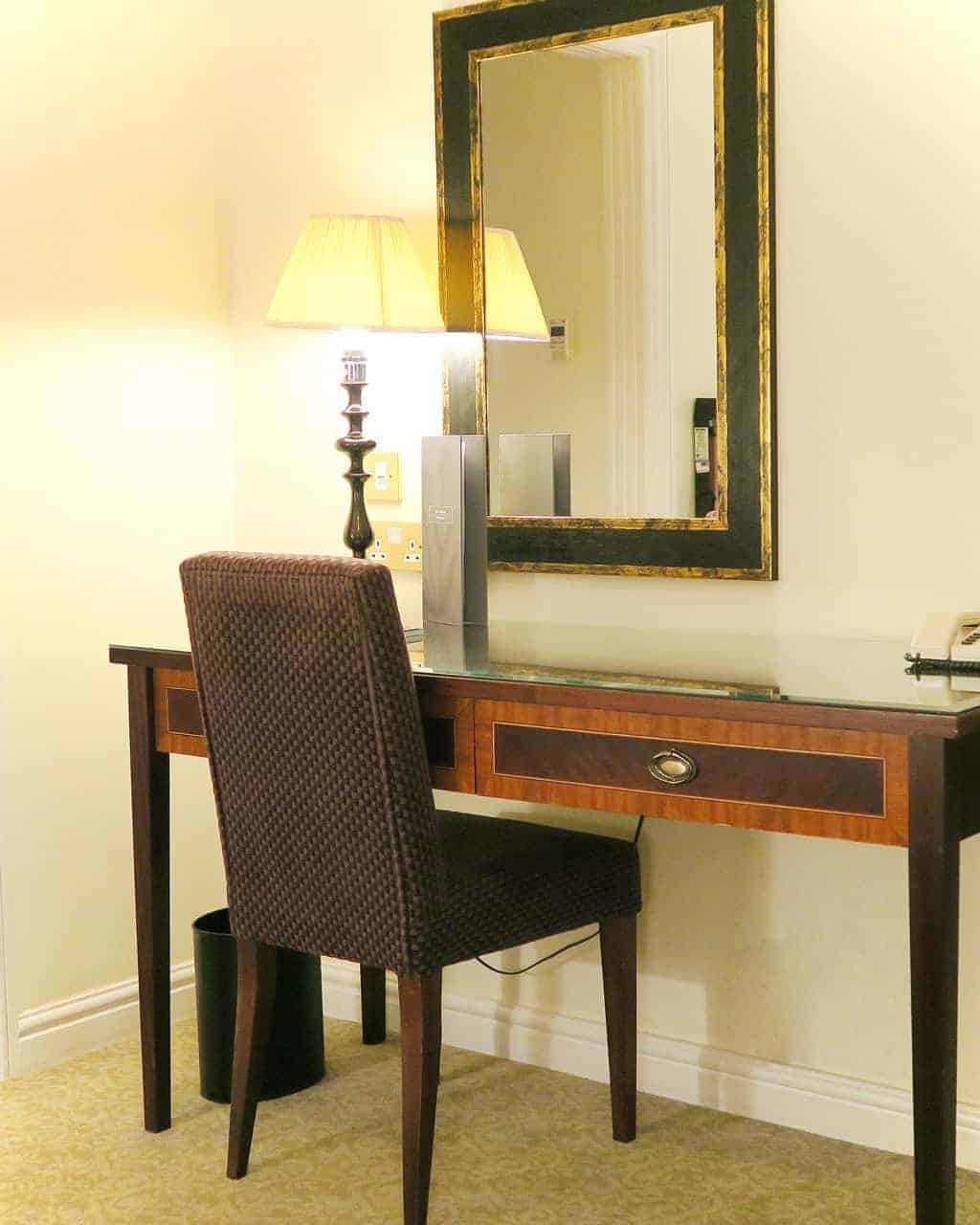 Our bedroom at the Bath Spa Hotel — the beautiful interior decor.