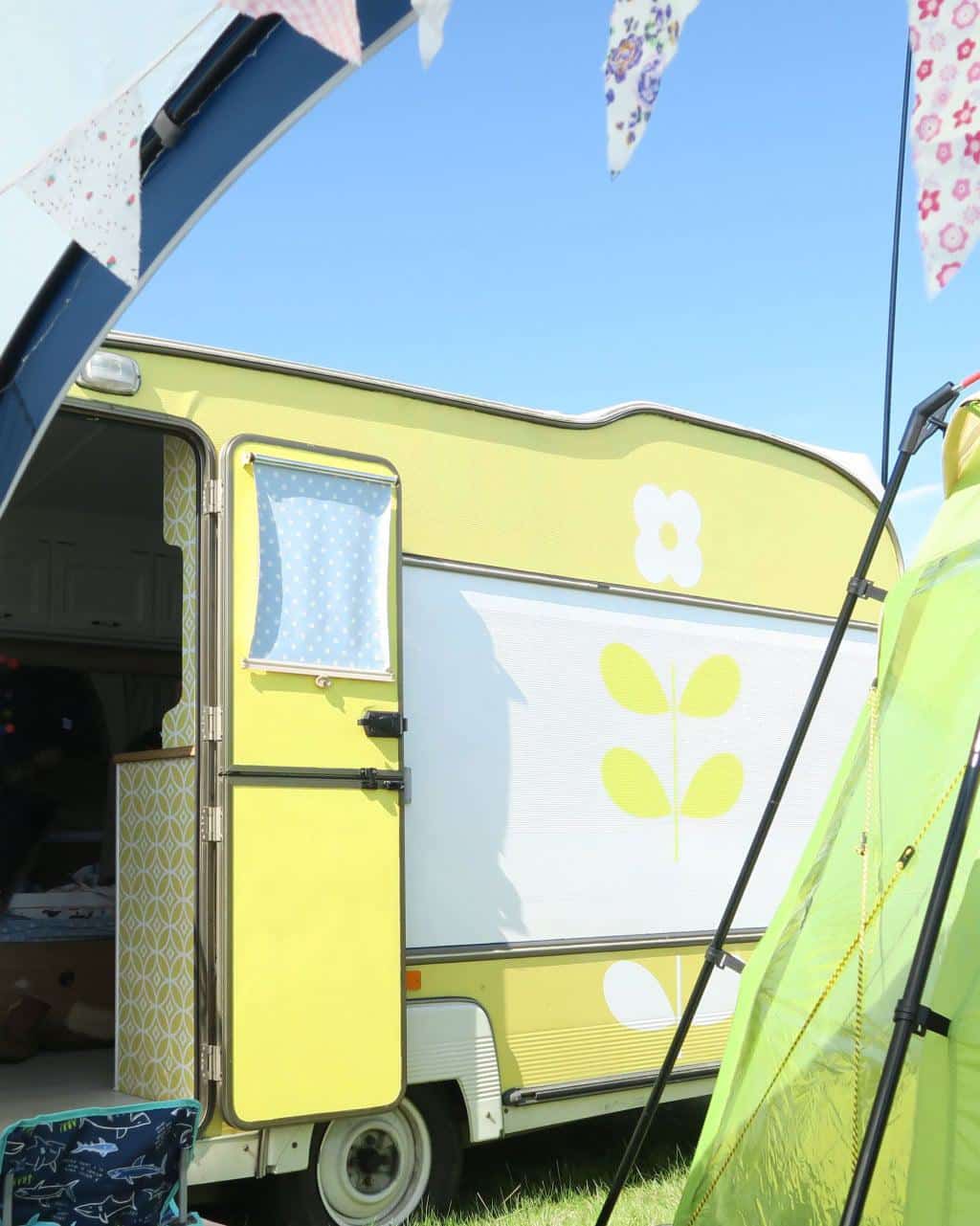 Cool Caravan Accessories: Colourful bunting can brighten up your inside and outside space.