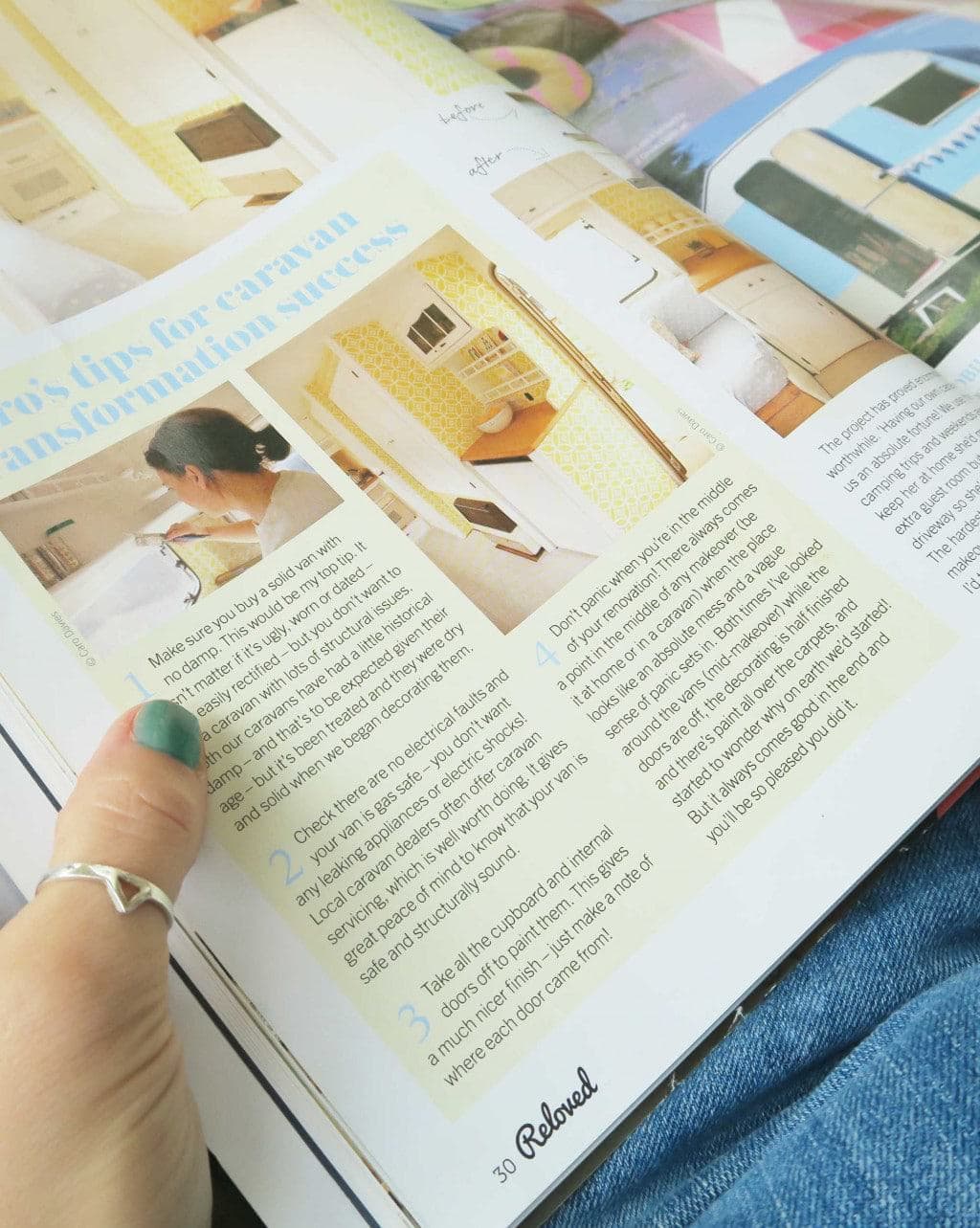 Cool caravans — Dolly 1 and Dolly 2 — in the September 2017 issue of Reloved magazine