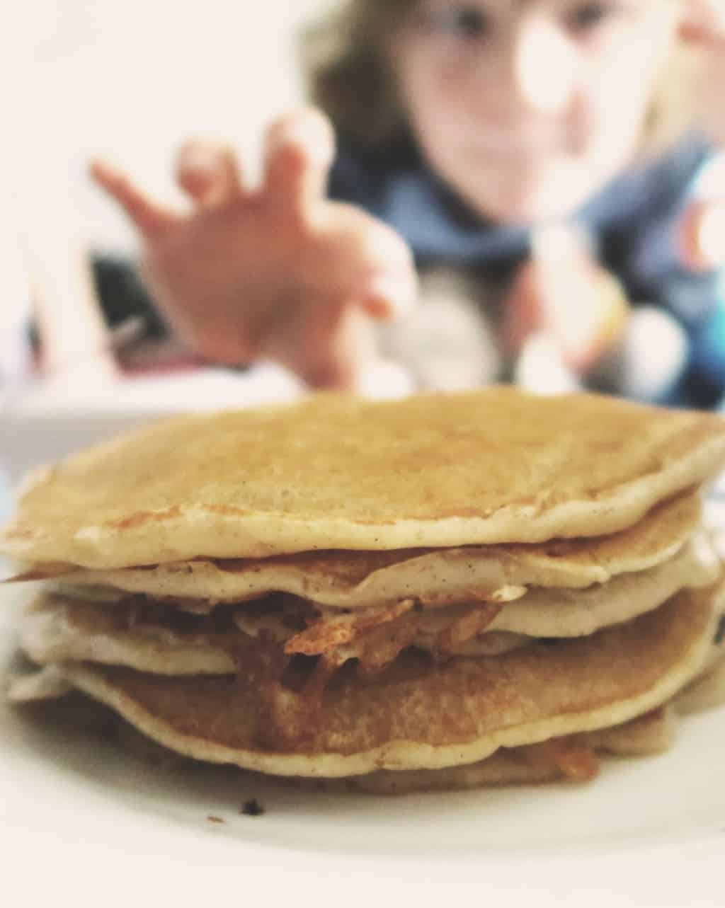 The Best Eggless Pancake Recipe EVER {Featuring Nutella} — stack of pancakes