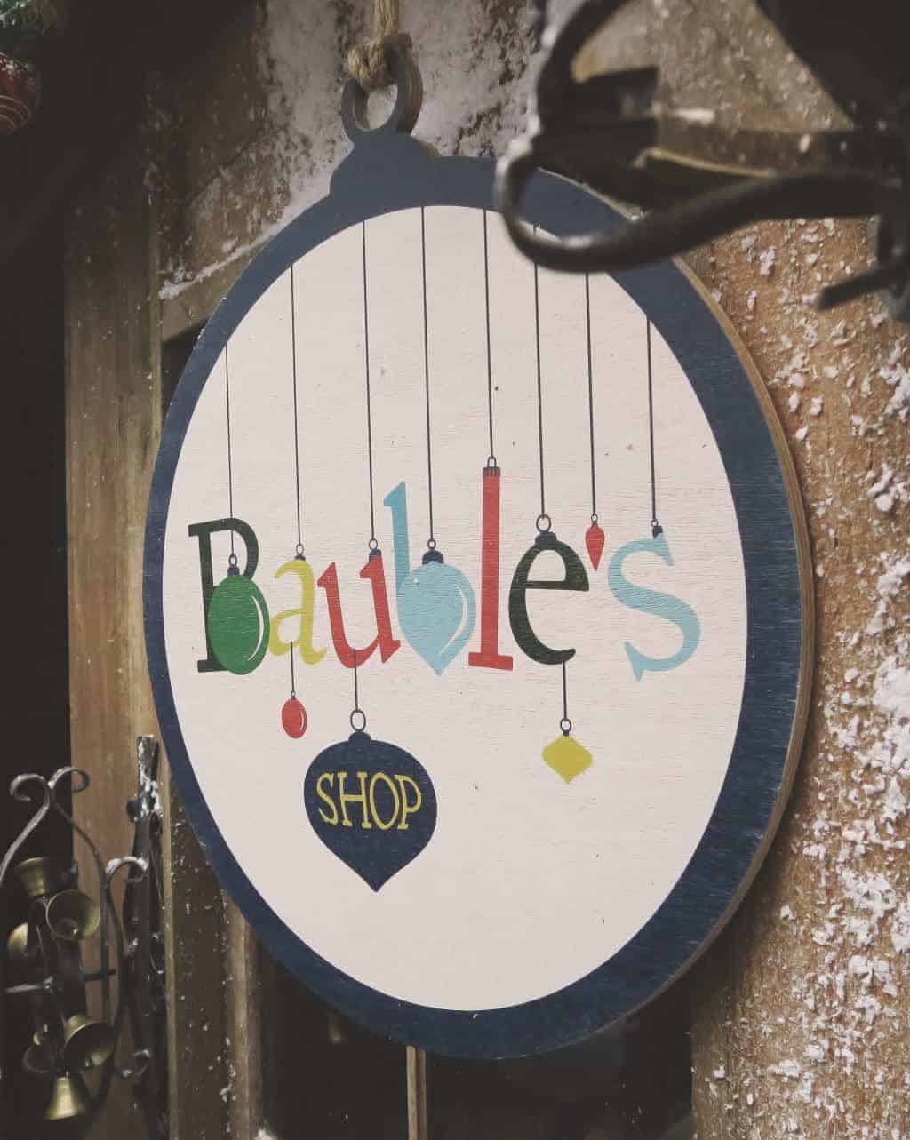 The Bauble shop at Lapland UK