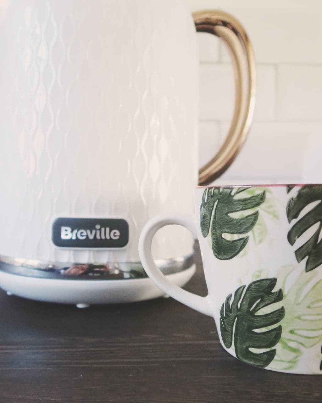 the Breville Curve Kettle — rose gold accents
