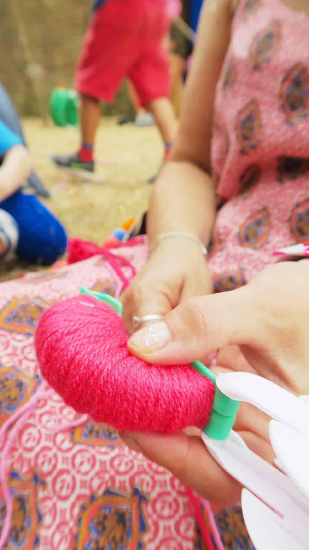 The Craft Corner at Camp Bestival 2018 where we learnt how to make pom poms
