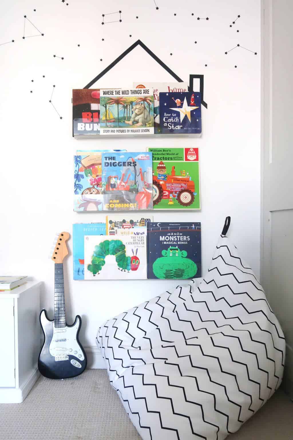 The Listed Home twin bedroom makeover — monochrome kids bedroom decor 