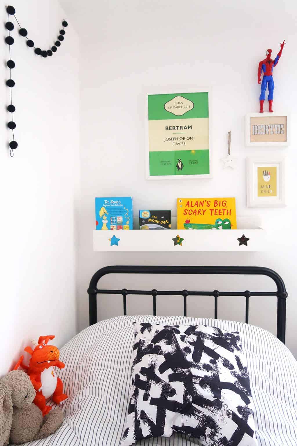 The Listed Home twin bedroom makeover — monochrome kids bedroom decor 