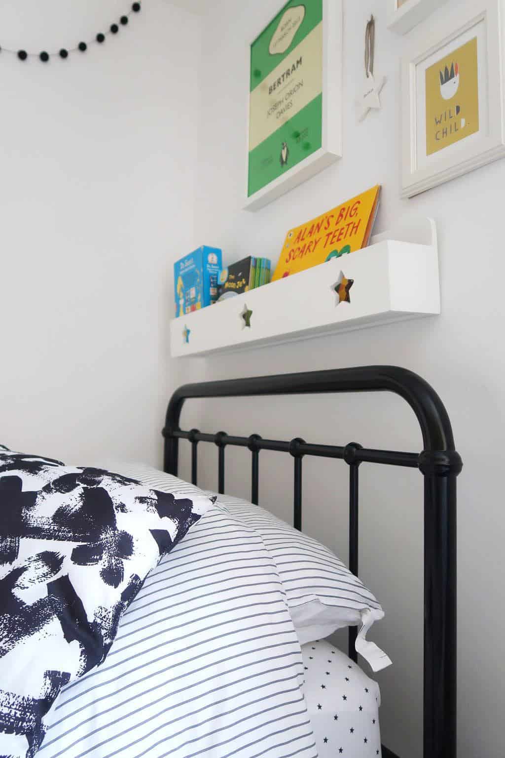 The Listed Home twin bedroom makeover — monochrome kids bedroom decor 