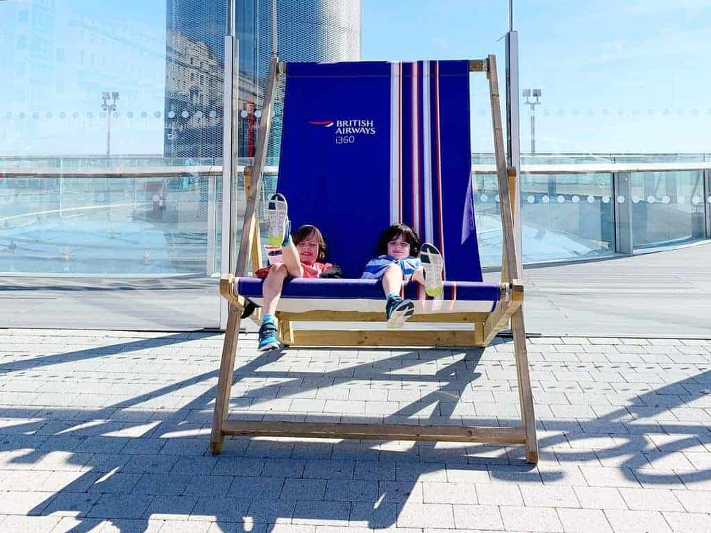 The huge deckchair at The British Airways I360 Experience In Brighton 