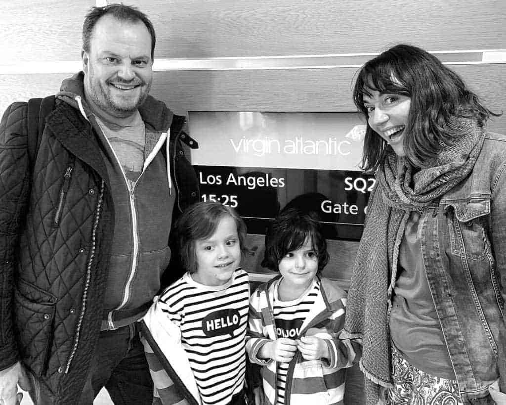 family road trip from LA to San Fran — boarding the plane