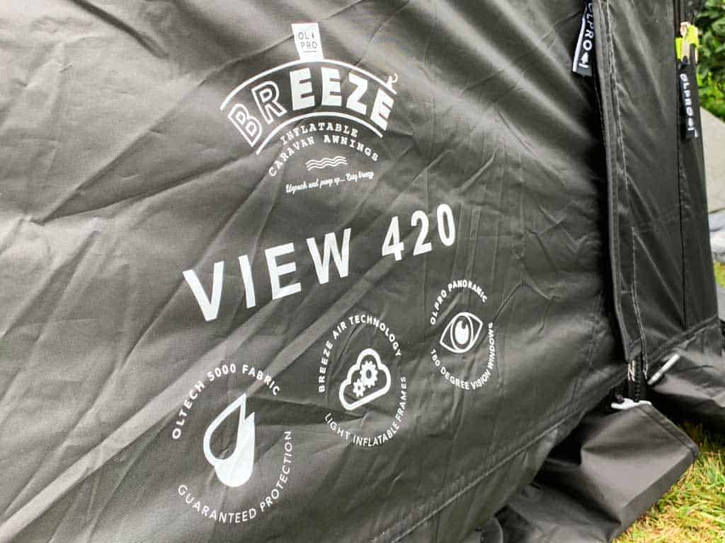 the OLPRO View 420 Caravan Inflatable Porch Awning