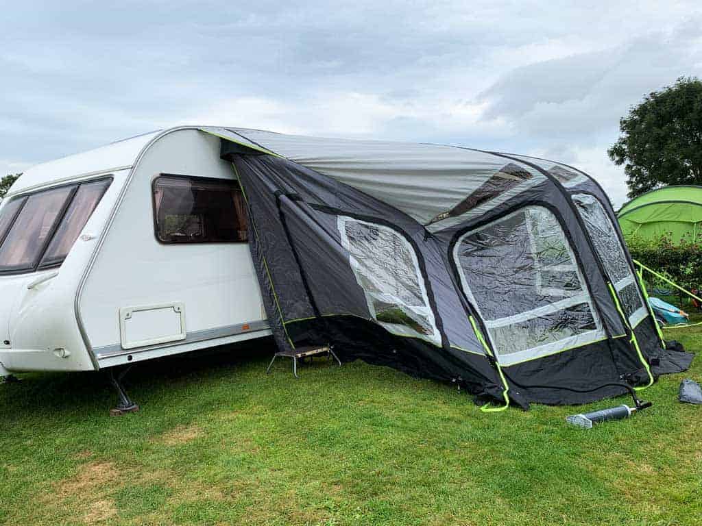 putting the OLPRO View 420 Caravan Inflatable Porch Awning on Dolly 3