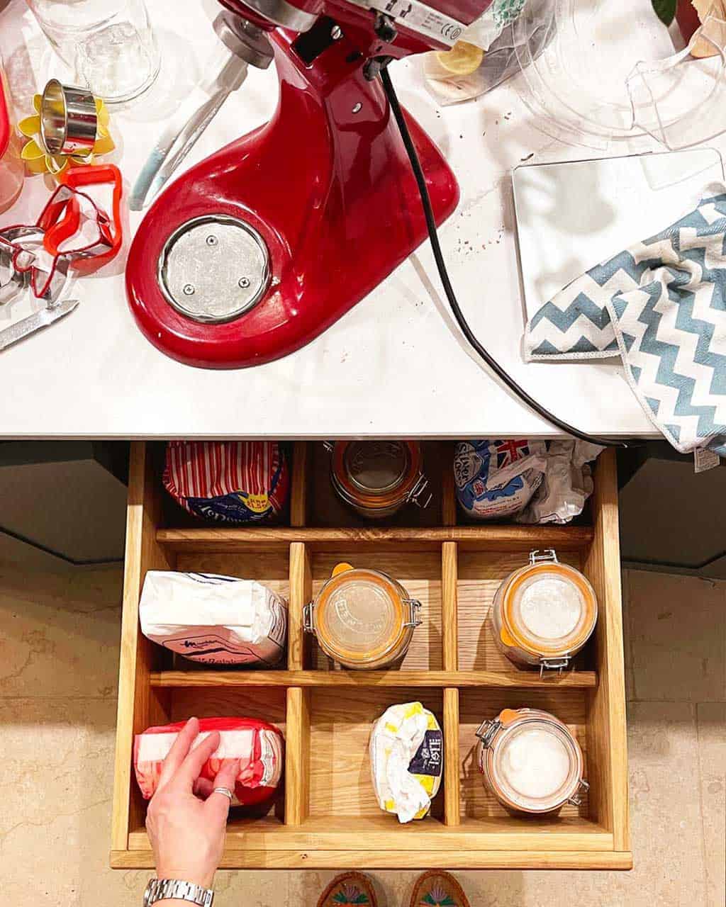 The baking drawer in the Listed Home kitchen