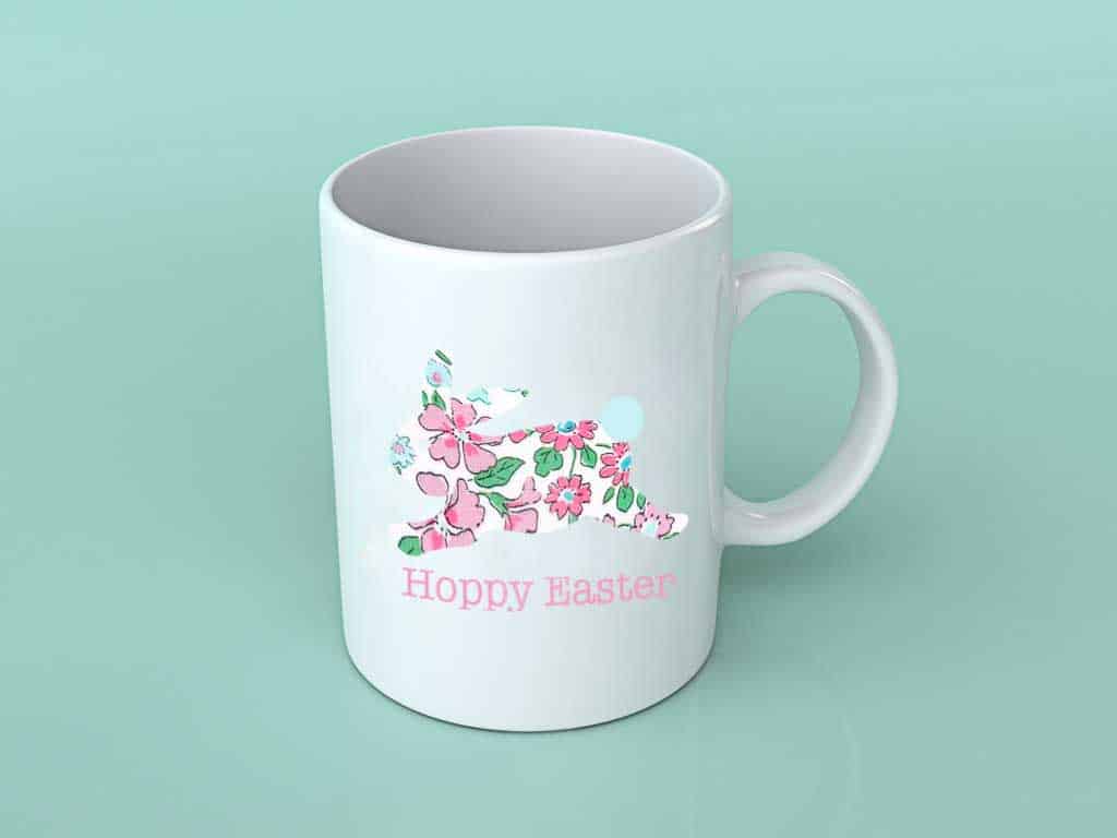 Easter bunny mug idea using my free Easter bunny png file