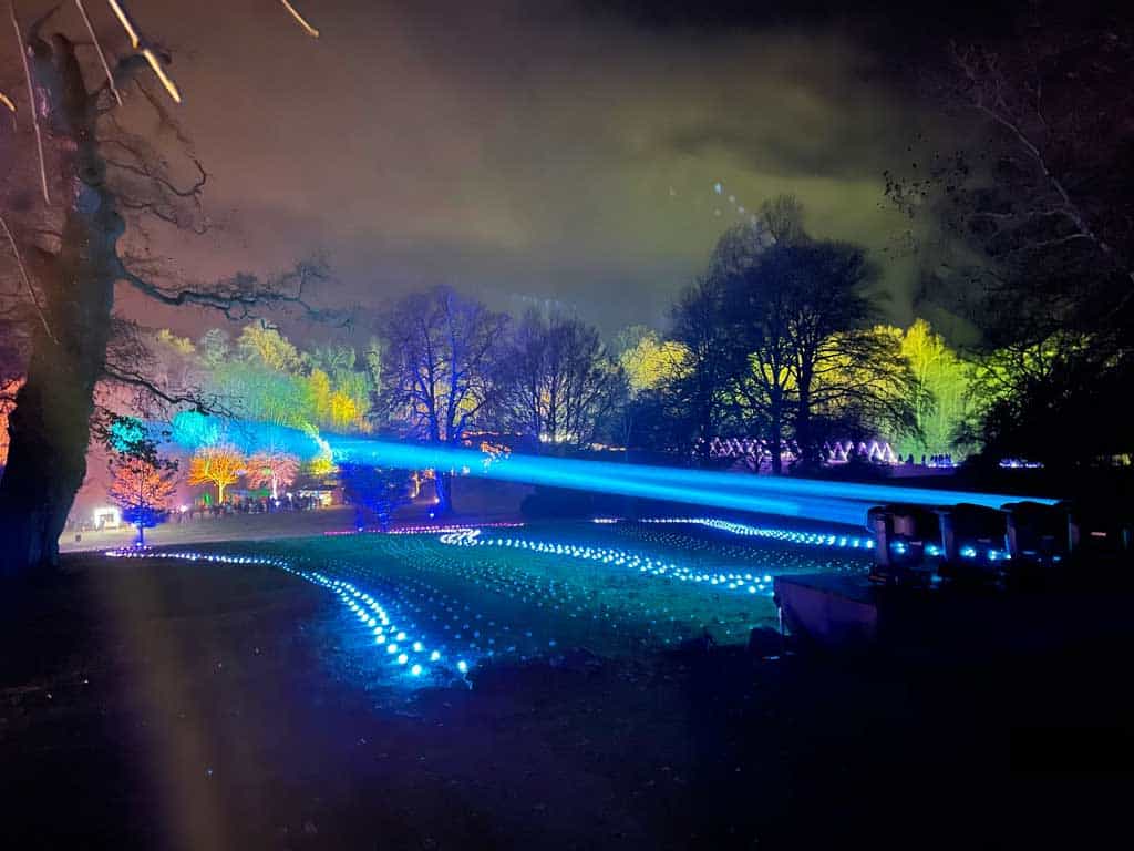 The Blenheim Palace Christmas lightstrail
