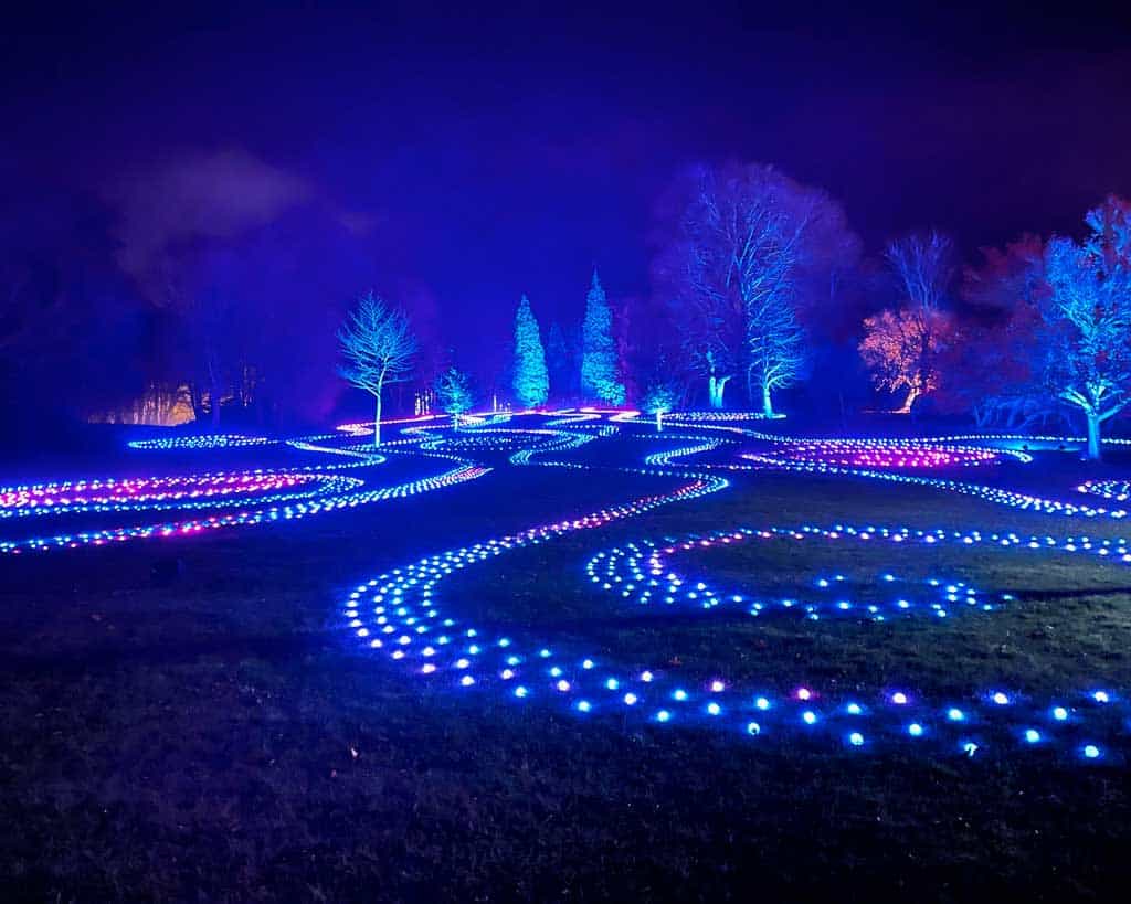 The Blenheim Palace Christmas lightstrail