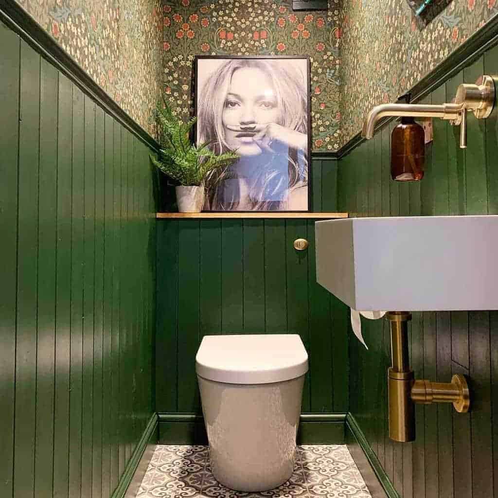 Unique Bathroom Decor Ideas — bring in bold artwork.