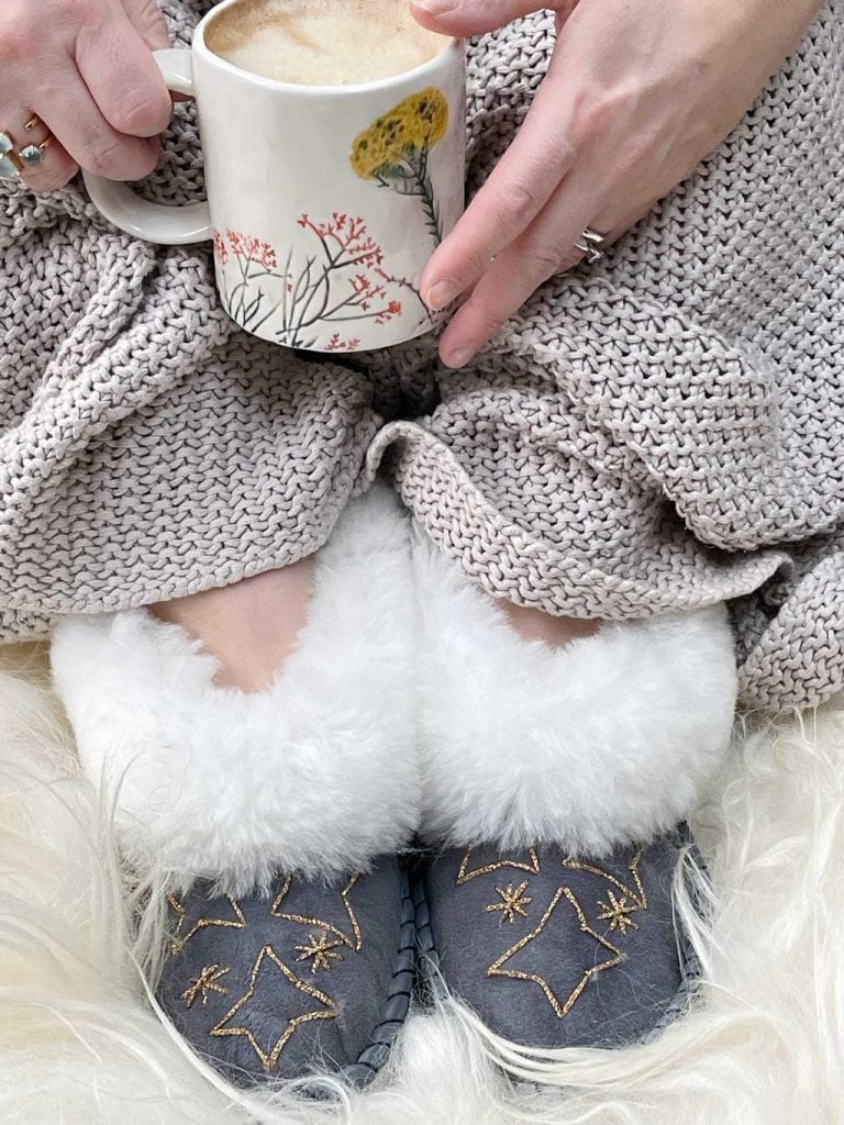 Sustainable Valentine's day gift ideas - sheepskin slippers.
