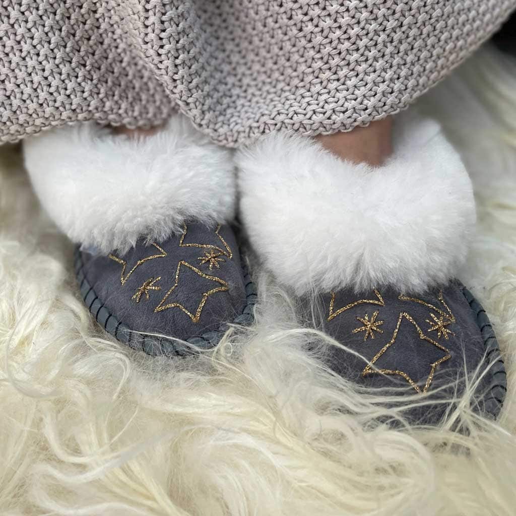 Sustainable Valentine's day gift ideas - sheepskin slippers.