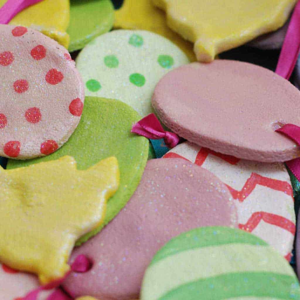 Make some simple salt dough Easter egg ornaments 