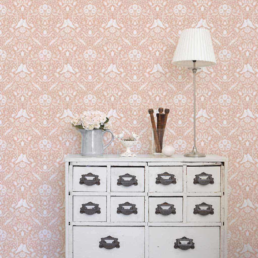 Pink flower wallpaper from Galerie Home