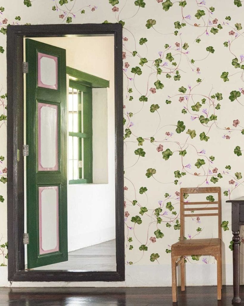 Creeping Toadflax pink flower wallpaper from Living Quarters