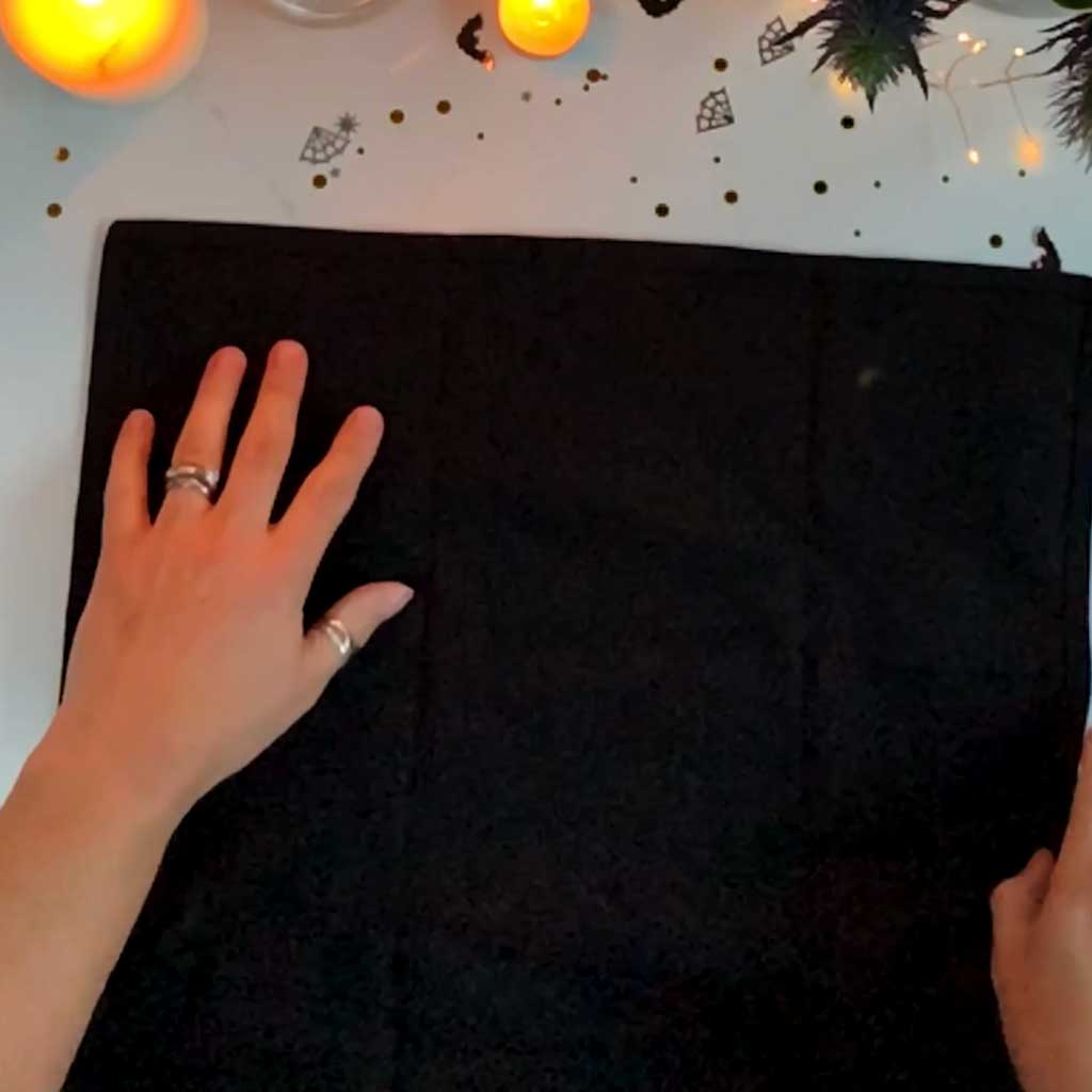 Step by Step Folded Bat Halloween Napkin Tutorial