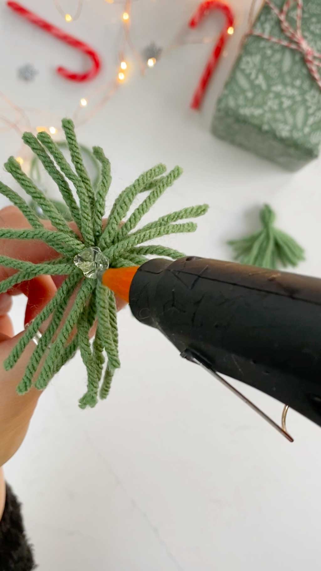 Make a Simple Yarn Christmas Tree Garland Step Seventeen