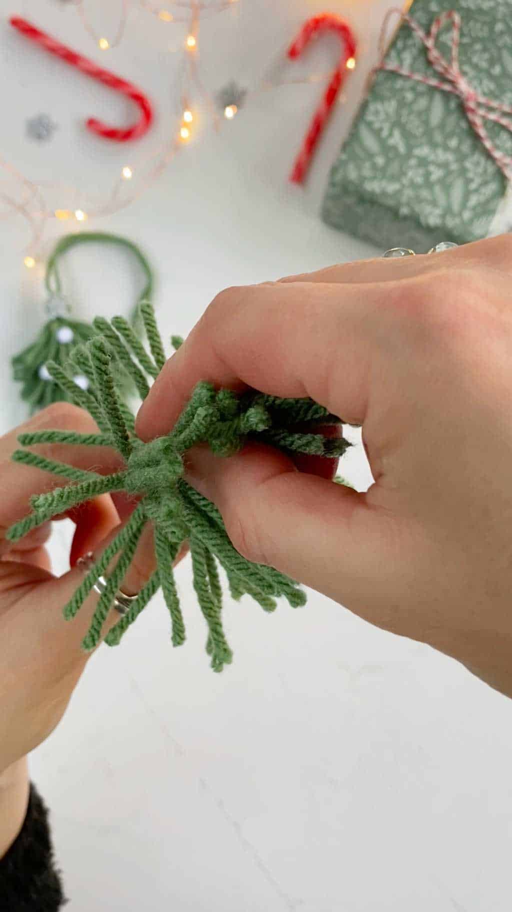 Make a Simple Yarn Christmas Tree Garland Step Eighteen