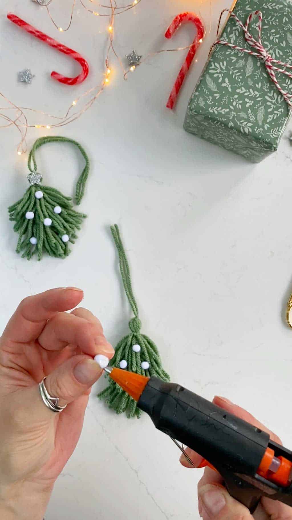 Make a Simple Yarn Christmas Tree Garland Step Twenty One