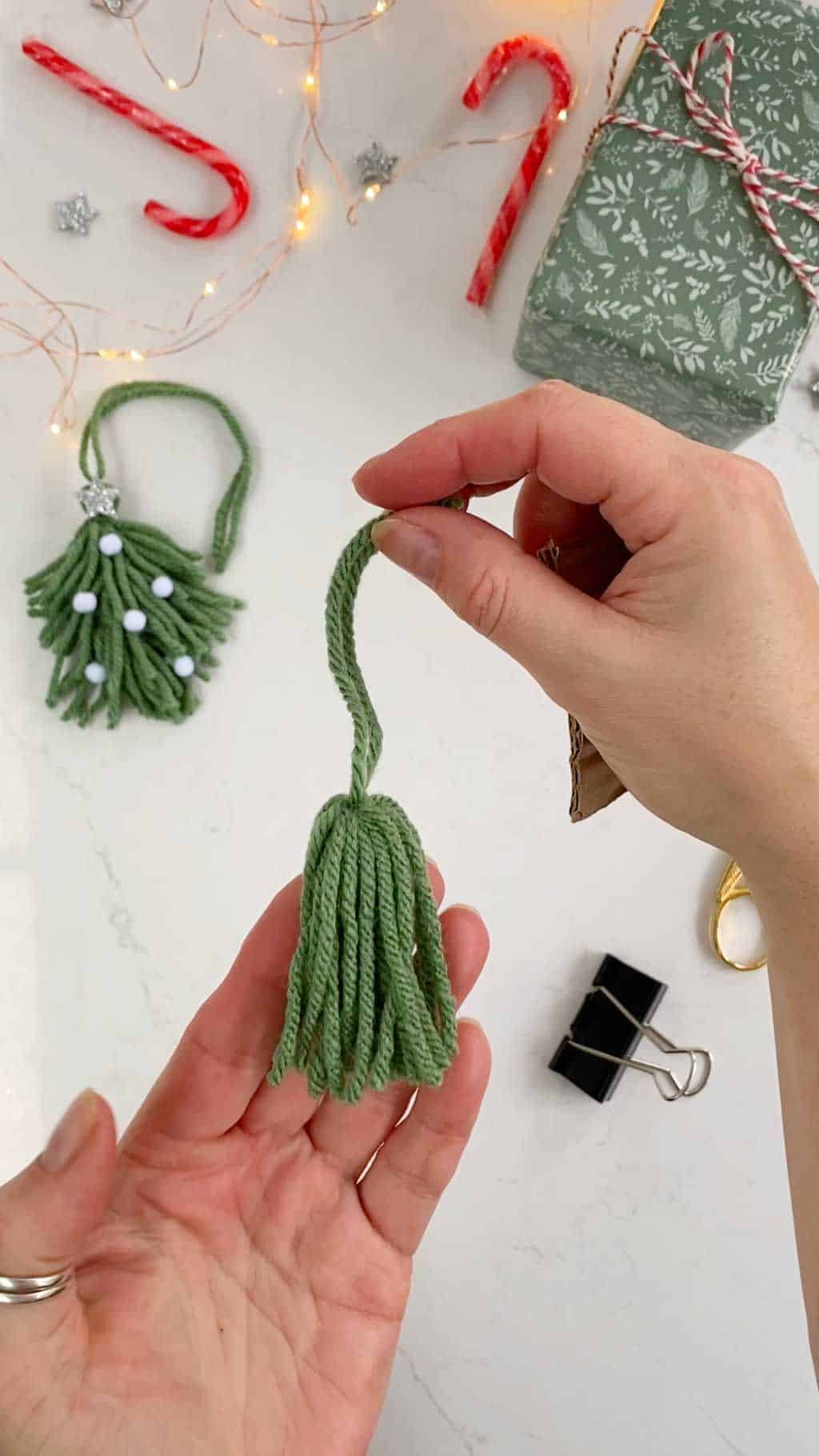 Make a Simple Yarn Christmas Tree Garland Step Nine