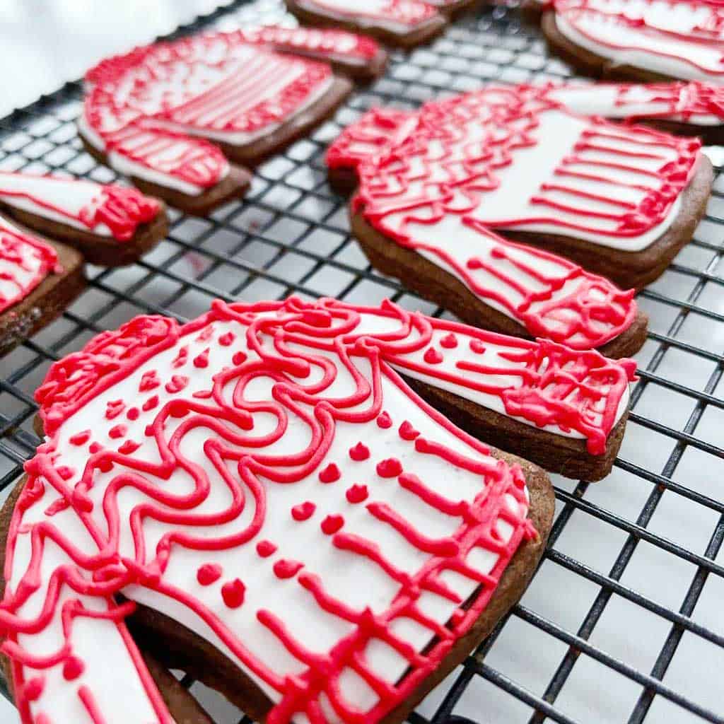 Iced Christmas jumper cookies