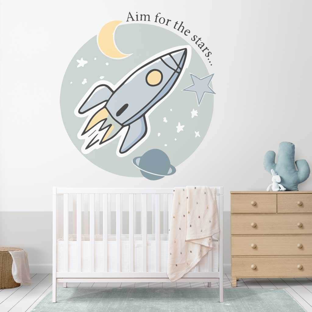 space svg used as a wall decal in a nursery