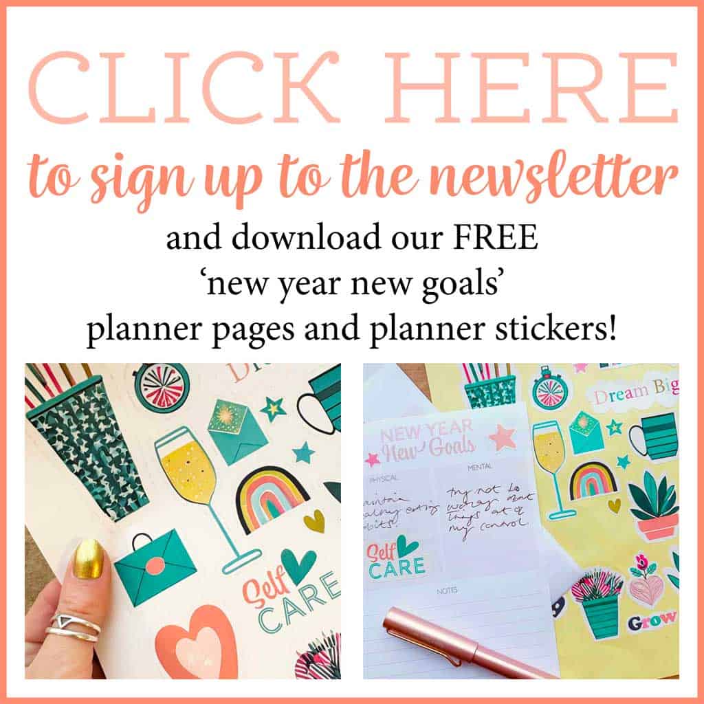 New Year New Goals free Planner stickers and planner pages