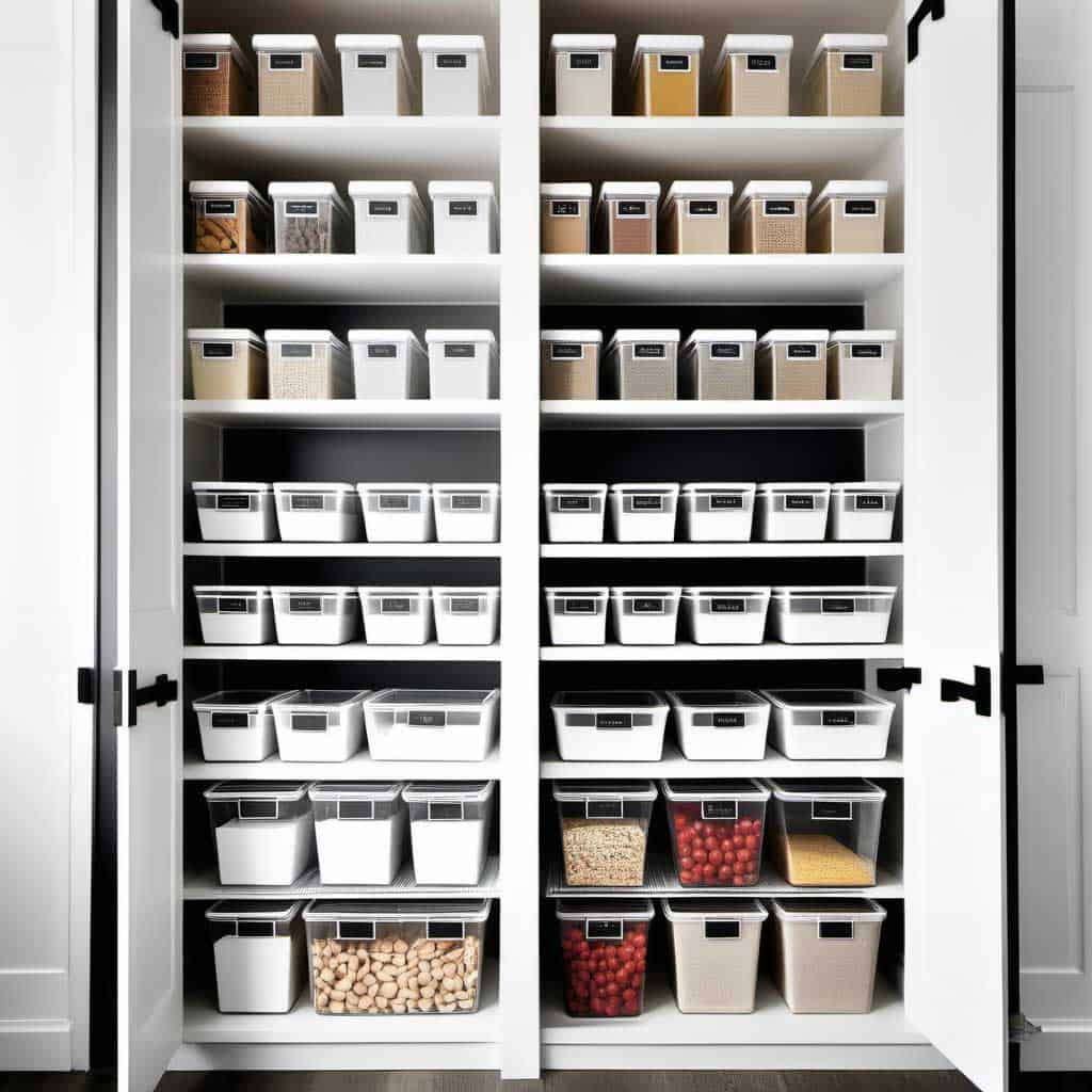 pantry ideas for perfect kitchen organization — ai image created by The Listed Home in Midjourney