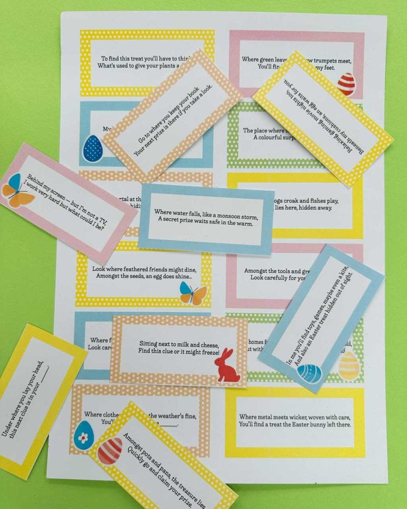 24 Free Printable Easter Egg Hunt Clues For Older Children