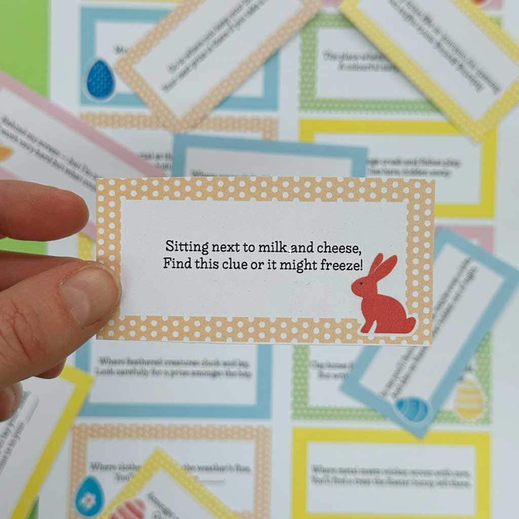 24 free printable Easter egg hunt clues