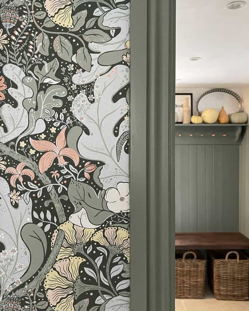 Kitchen decor in The Listed Home — wallpaper in a kitchen makes a room feel warm.