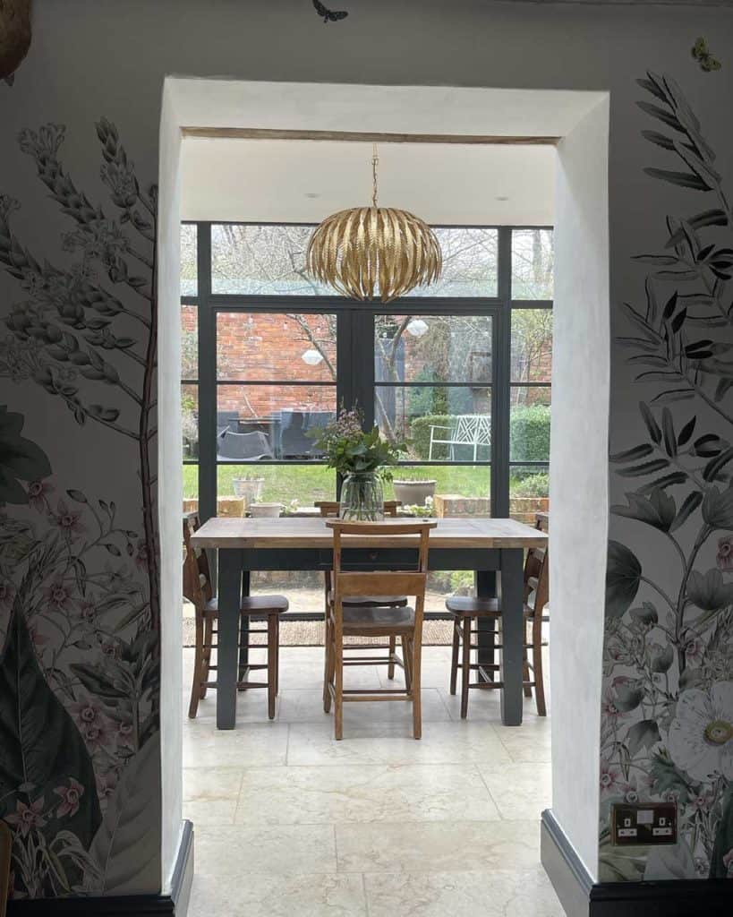 Kitchen decor in The Listed Home — invest in statement lighting to give the wow factor.