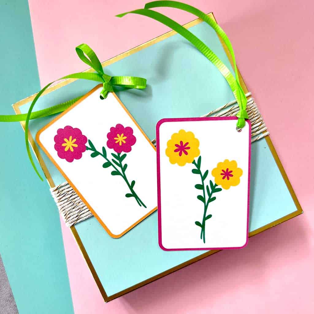 Free Springtime SVG Files - flower tags.
