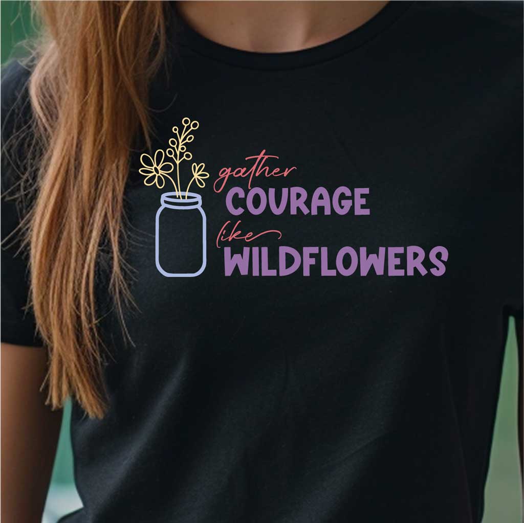 Free Springtime SVG Files — gather courage like wildflowers.