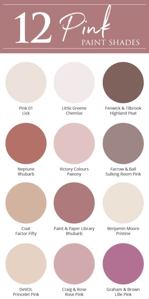 12 pink paint colors for every interior.