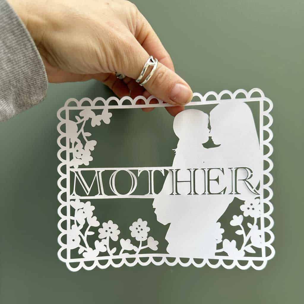 Looking for a sweet and thoughtful gift to make for Mother's Day? I've created a mothers day card design that your mum or grandmother will treasure forever. You can either print it directly onto card or cut the design out of paper as I've done here, and frame it. 