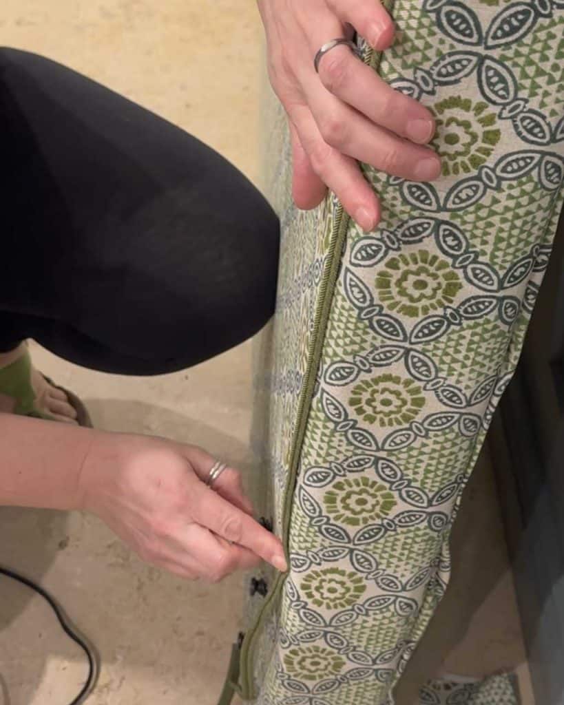 Braid gives the DIY upholstered headboard a really professional look.