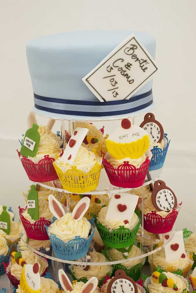 Cakes for naming ceremony — Alice in Wonderland inspired cakes