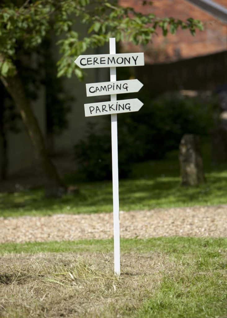Signpost at the twins Naming Day Celebration.