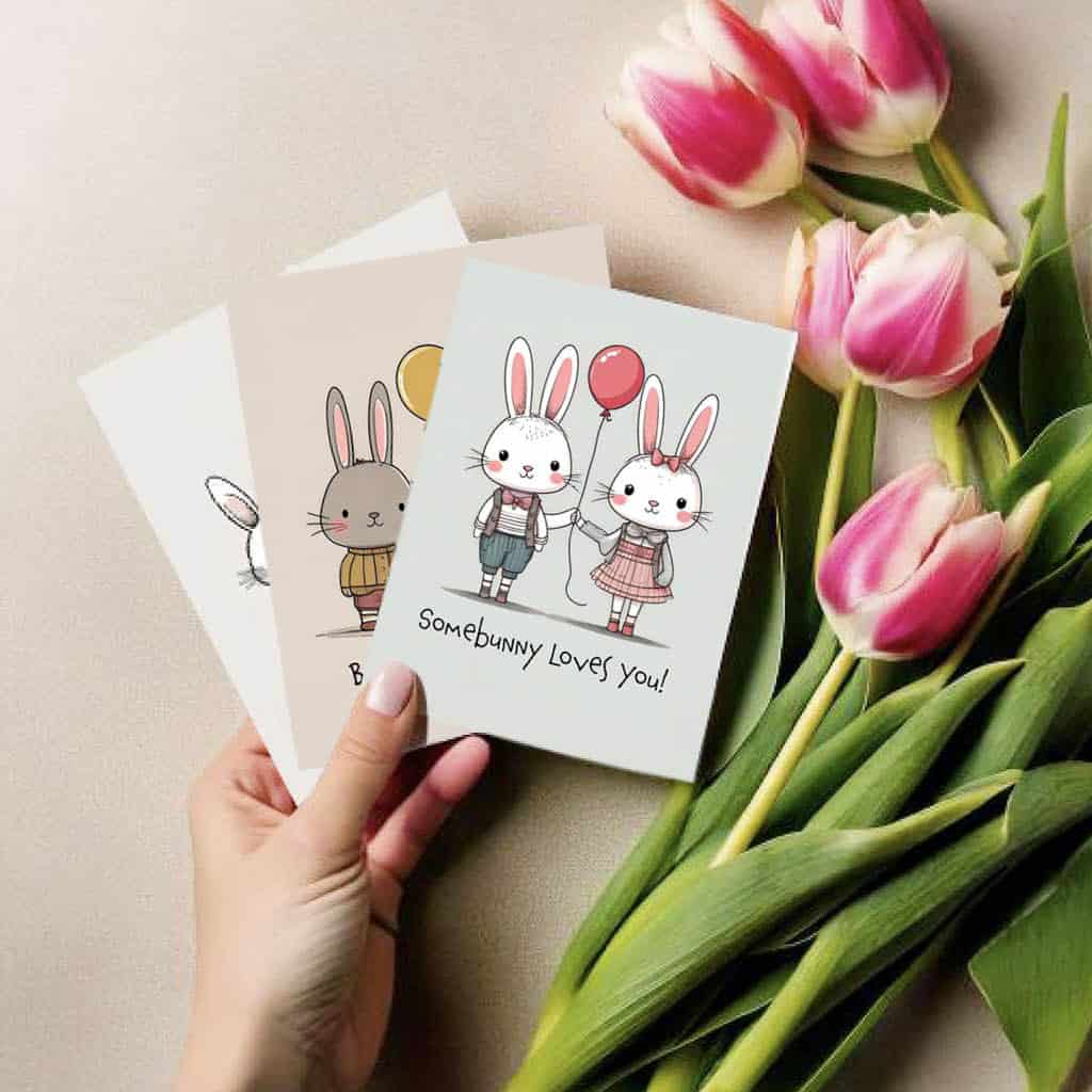 Valentines day cards printable — Bunny Valentines cards