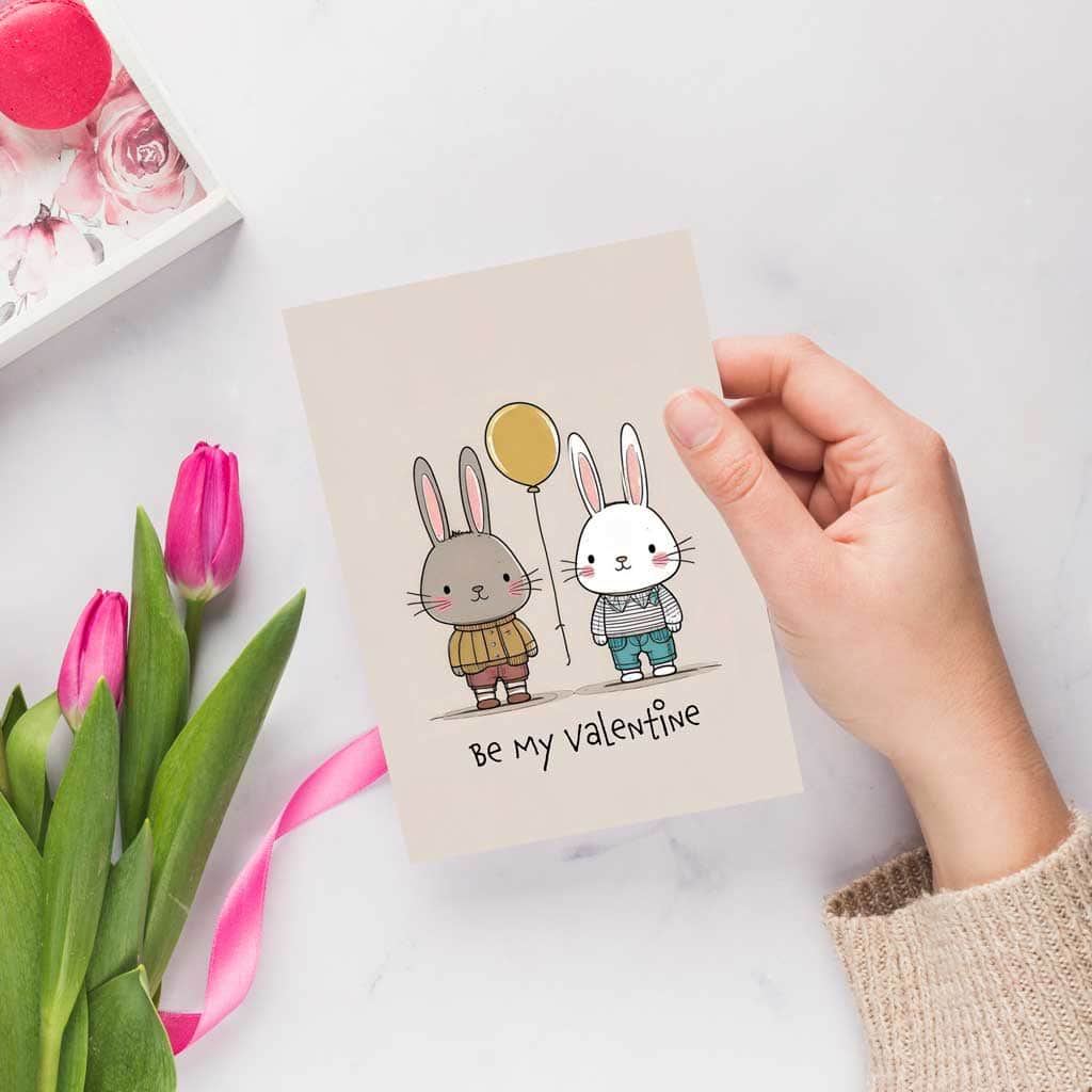 Valentines day cards printable — Bunny Valentines cards