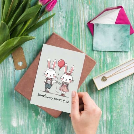 Valentines day cards printable — Bunny Valentines cards