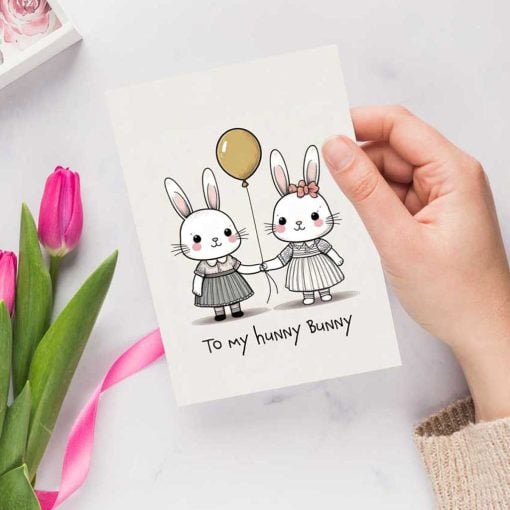 Three Cute Bunny Valentines Day Printable Cards PDF - Image 4