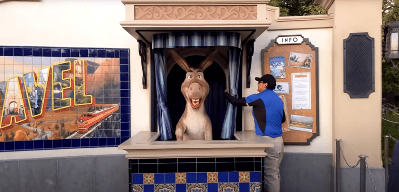 Shrek's Donkey Talks to Guests