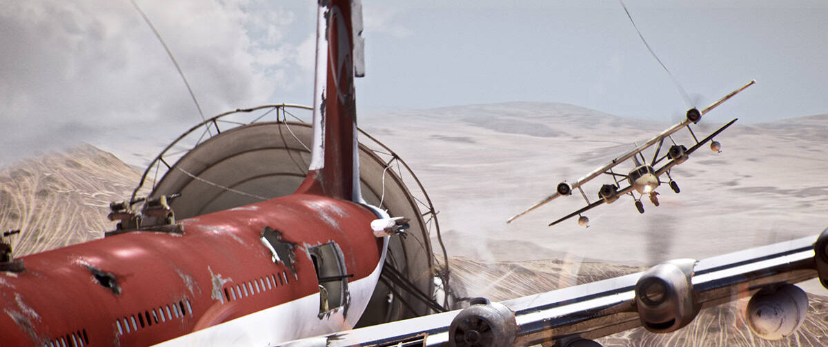 An airplane battle scene from The OceanMaker